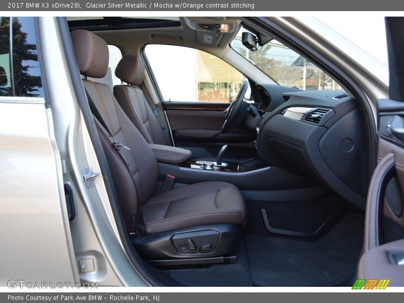 Glacier Silver Metallic / Mocha w/Orange contrast stitching 2017 BMW X3 xDrive28i