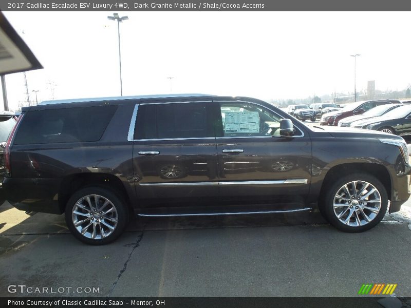 Dark Granite Metallic / Shale/Cocoa Accents 2017 Cadillac Escalade ESV Luxury 4WD
