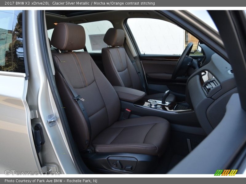 Glacier Silver Metallic / Mocha w/Orange contrast stitching 2017 BMW X3 xDrive28i