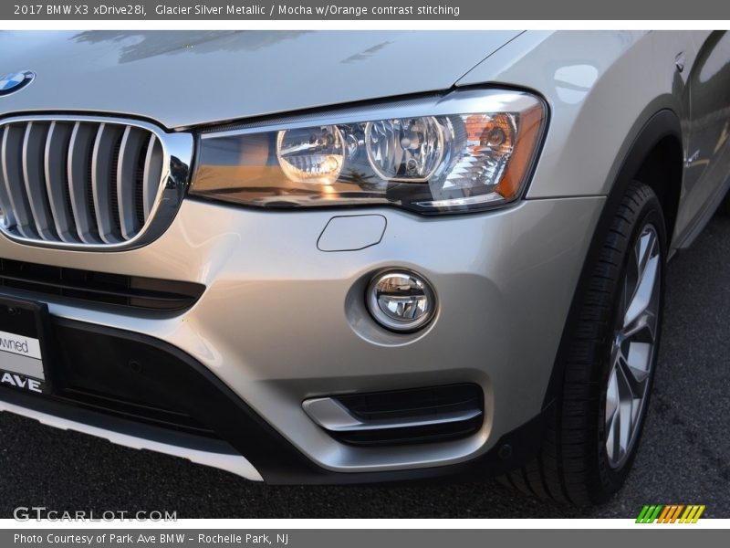 Glacier Silver Metallic / Mocha w/Orange contrast stitching 2017 BMW X3 xDrive28i