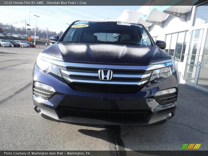 Obsidian Blue Pearl / Gray 2016 Honda Pilot EX AWD