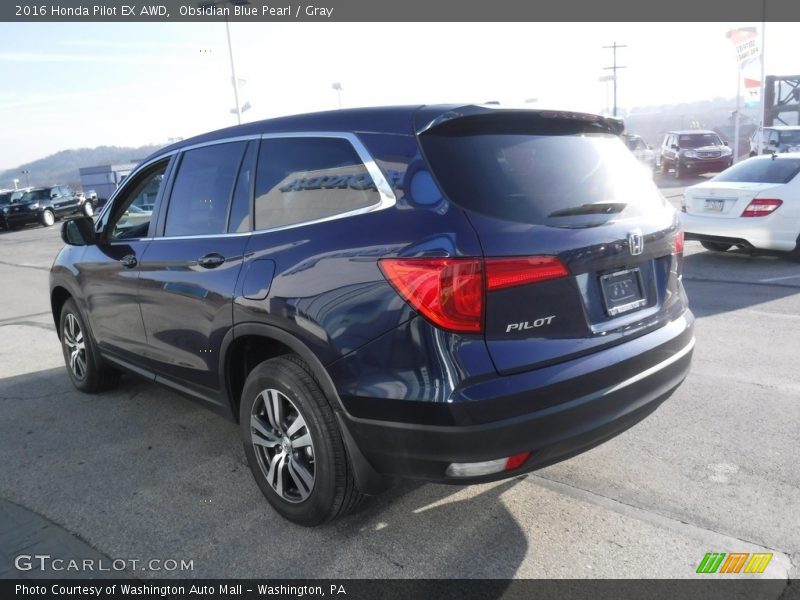 Obsidian Blue Pearl / Gray 2016 Honda Pilot EX AWD