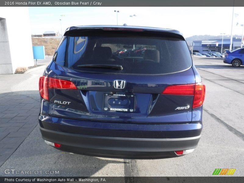 Obsidian Blue Pearl / Gray 2016 Honda Pilot EX AWD