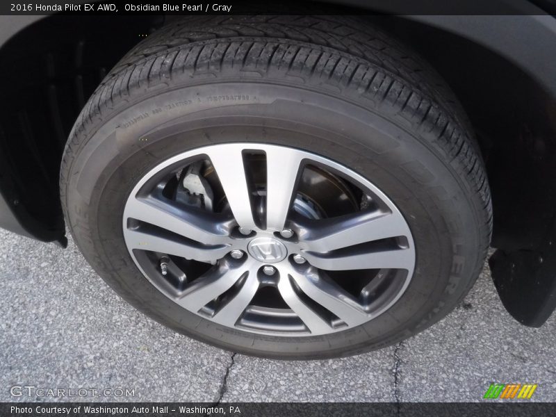 Obsidian Blue Pearl / Gray 2016 Honda Pilot EX AWD