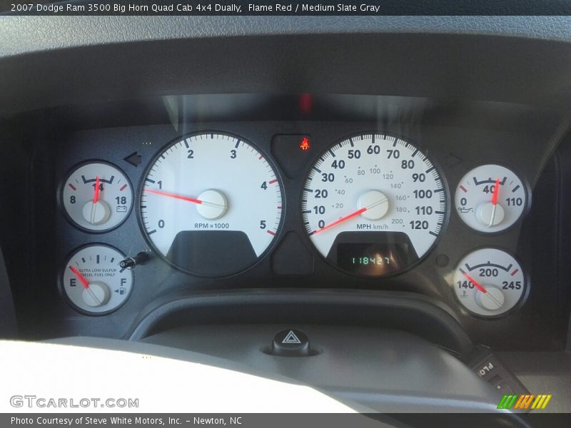 Flame Red / Medium Slate Gray 2007 Dodge Ram 3500 Big Horn Quad Cab 4x4 Dually