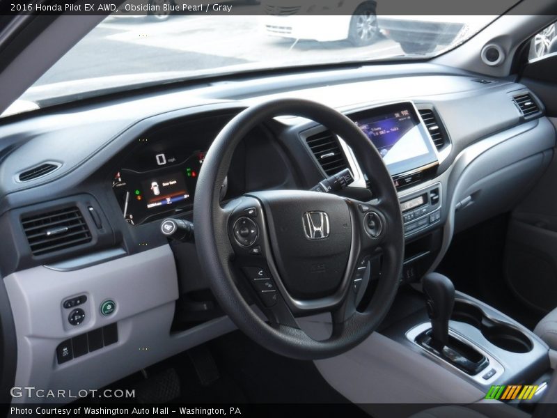 Obsidian Blue Pearl / Gray 2016 Honda Pilot EX AWD