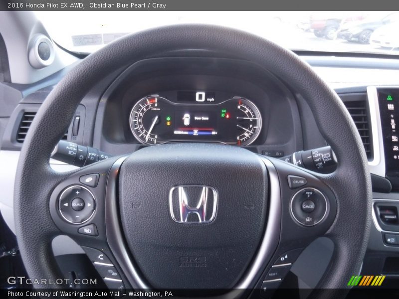 Obsidian Blue Pearl / Gray 2016 Honda Pilot EX AWD