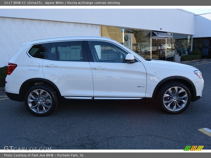 Alpine White / Mocha w/Orange contrast stitching 2017 BMW X3 xDrive35i