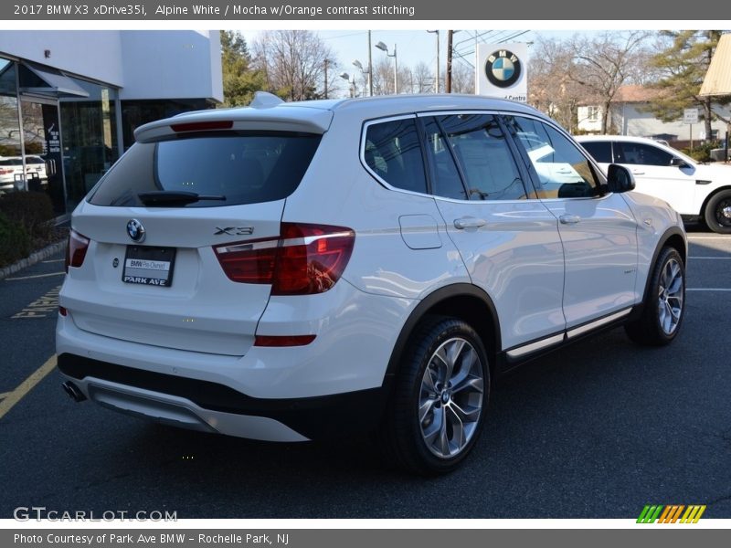 Alpine White / Mocha w/Orange contrast stitching 2017 BMW X3 xDrive35i