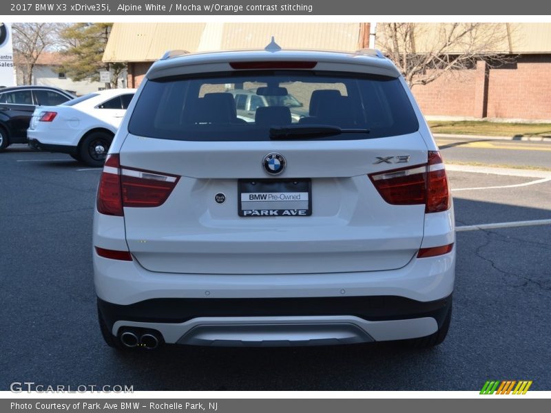 Alpine White / Mocha w/Orange contrast stitching 2017 BMW X3 xDrive35i