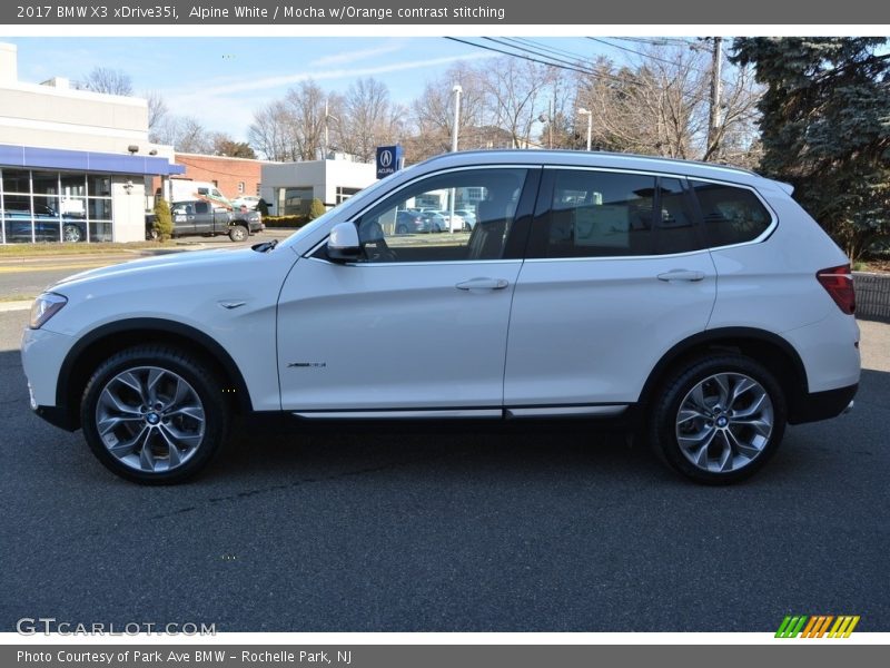 Alpine White / Mocha w/Orange contrast stitching 2017 BMW X3 xDrive35i