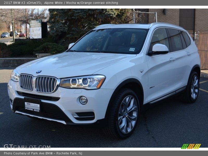 Alpine White / Mocha w/Orange contrast stitching 2017 BMW X3 xDrive35i