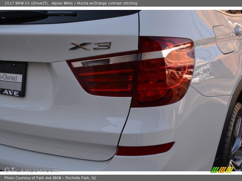 Alpine White / Mocha w/Orange contrast stitching 2017 BMW X3 xDrive35i
