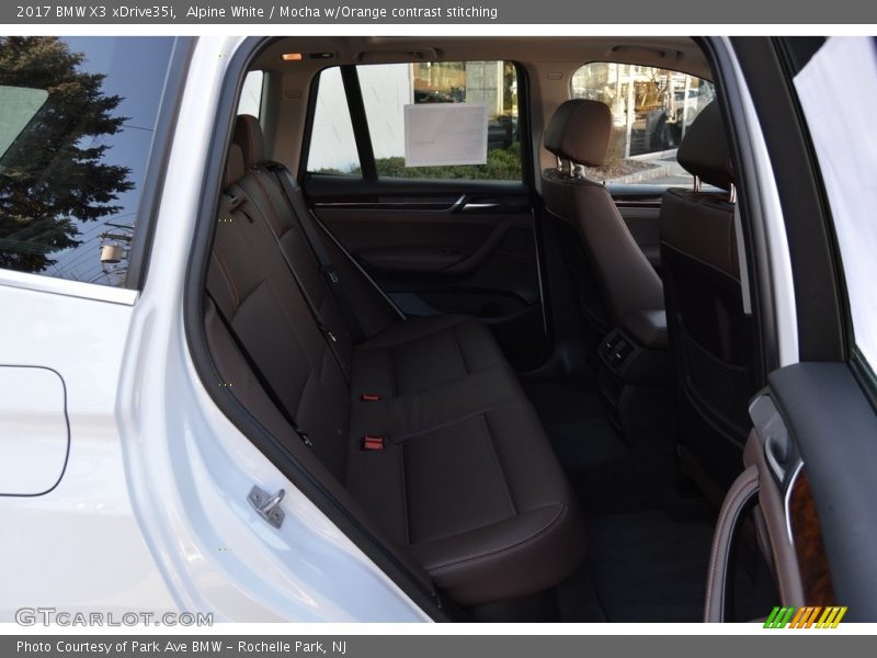 Alpine White / Mocha w/Orange contrast stitching 2017 BMW X3 xDrive35i