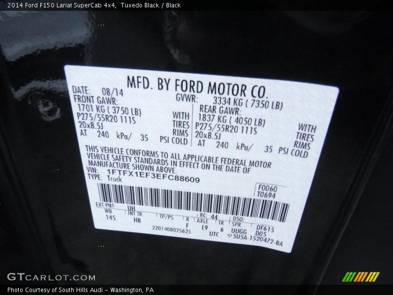 Tuxedo Black / Black 2014 Ford F150 Lariat SuperCab 4x4
