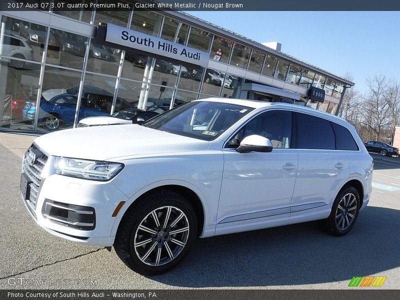 Glacier White Metallic / Nougat Brown 2017 Audi Q7 3.0T quattro Premium Plus