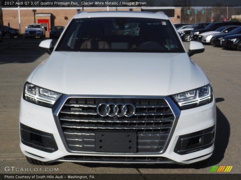 Glacier White Metallic / Nougat Brown 2017 Audi Q7 3.0T quattro Premium Plus