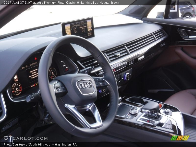 Glacier White Metallic / Nougat Brown 2017 Audi Q7 3.0T quattro Premium Plus