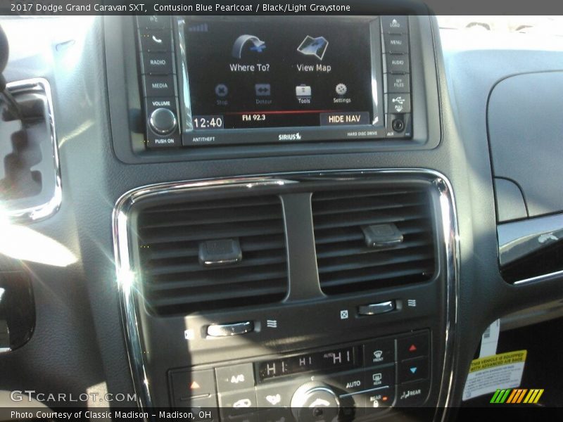 Contusion Blue Pearlcoat / Black/Light Graystone 2017 Dodge Grand Caravan SXT