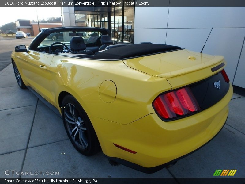 Triple Yellow Tricoat / Ebony 2016 Ford Mustang EcoBoost Premium Convertible