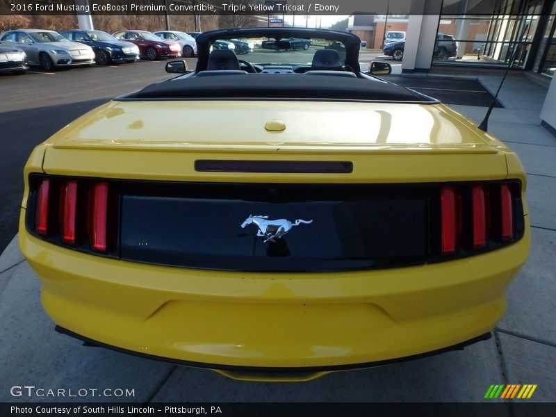 Triple Yellow Tricoat / Ebony 2016 Ford Mustang EcoBoost Premium Convertible