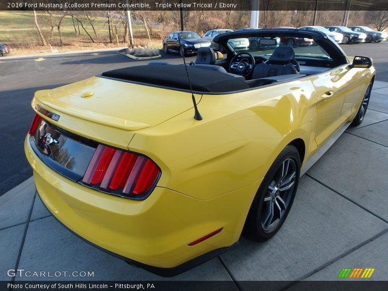 Triple Yellow Tricoat / Ebony 2016 Ford Mustang EcoBoost Premium Convertible