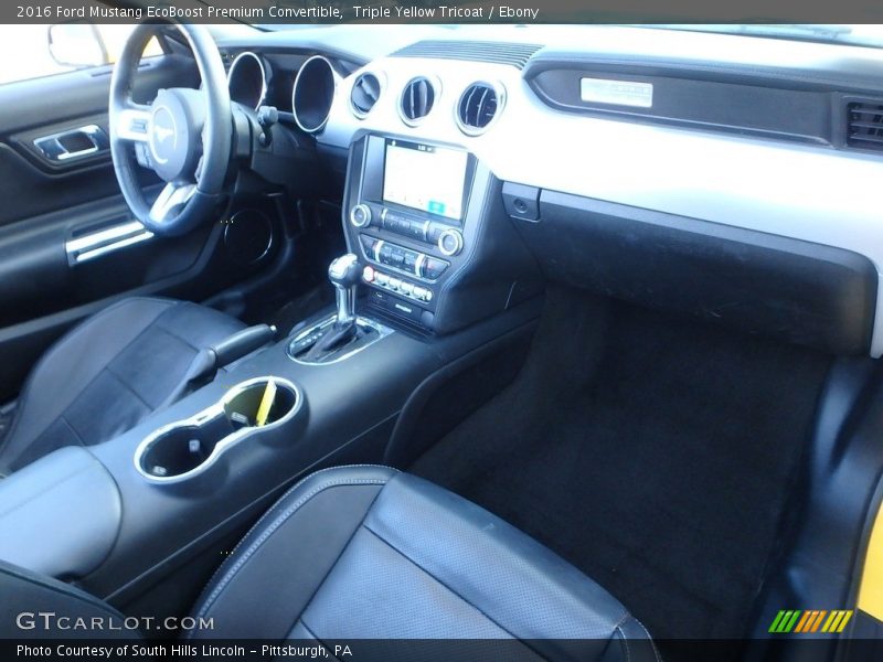 Triple Yellow Tricoat / Ebony 2016 Ford Mustang EcoBoost Premium Convertible