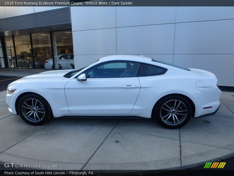 Oxford White / Dark Saddle 2016 Ford Mustang EcoBoost Premium Coupe