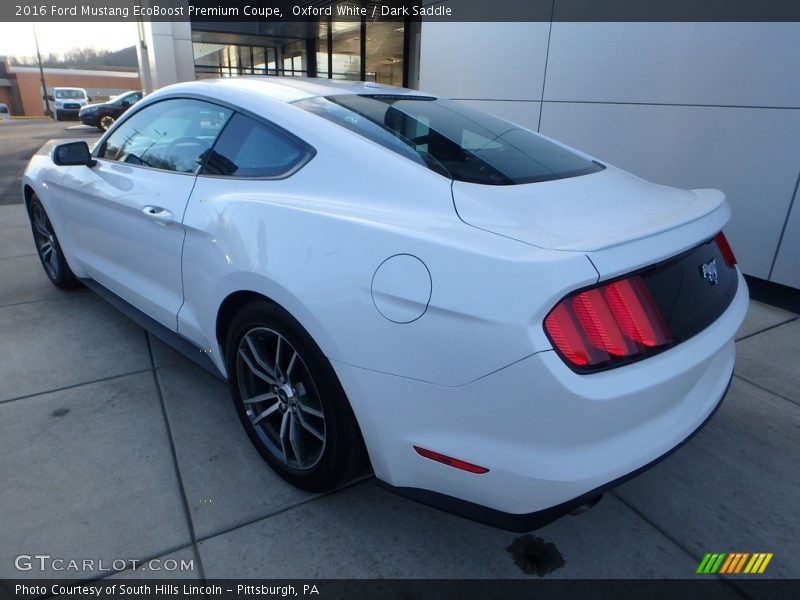 Oxford White / Dark Saddle 2016 Ford Mustang EcoBoost Premium Coupe