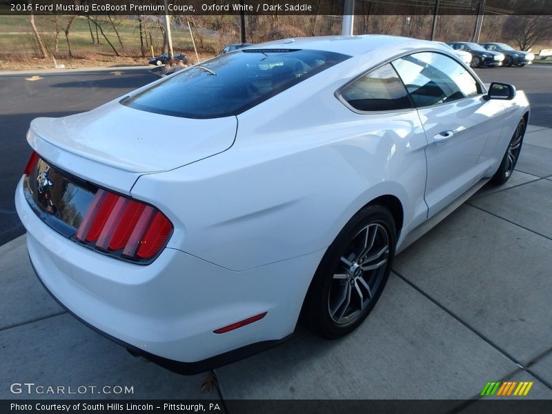 Oxford White / Dark Saddle 2016 Ford Mustang EcoBoost Premium Coupe