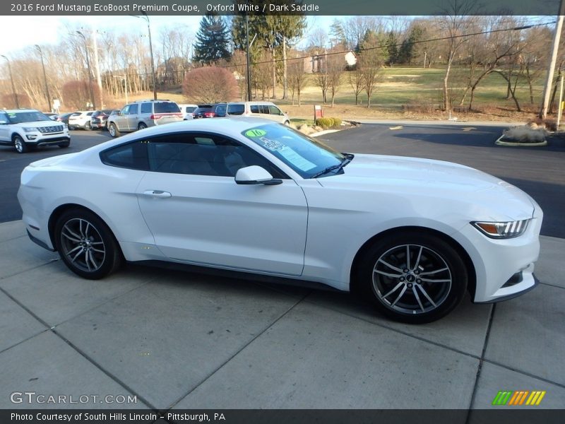 Oxford White / Dark Saddle 2016 Ford Mustang EcoBoost Premium Coupe