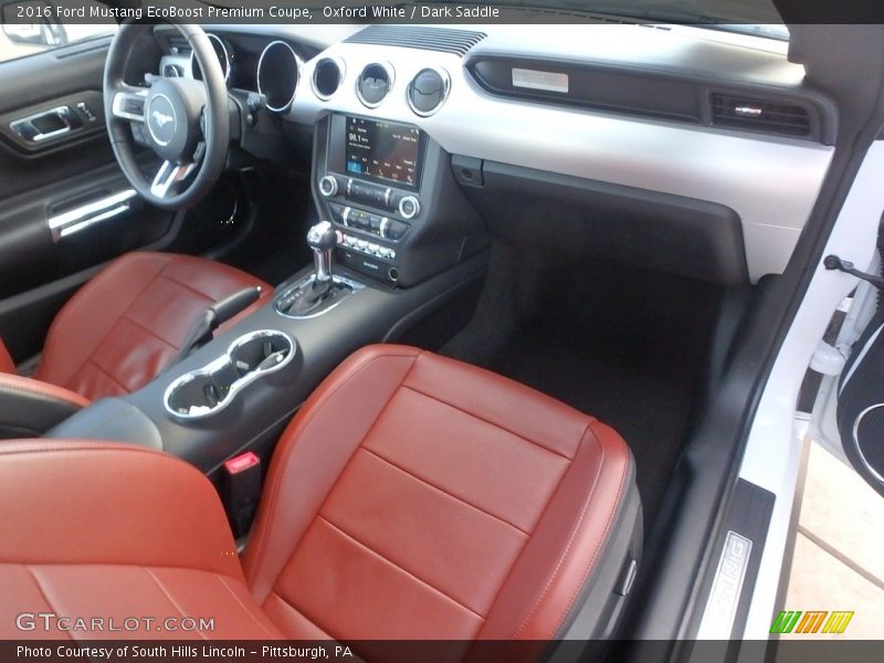 Oxford White / Dark Saddle 2016 Ford Mustang EcoBoost Premium Coupe