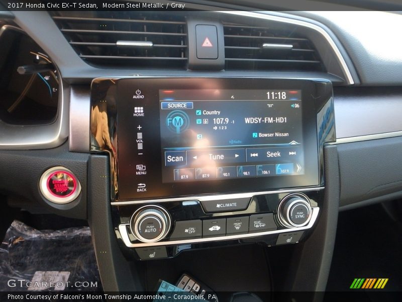 Modern Steel Metallic / Gray 2017 Honda Civic EX-T Sedan