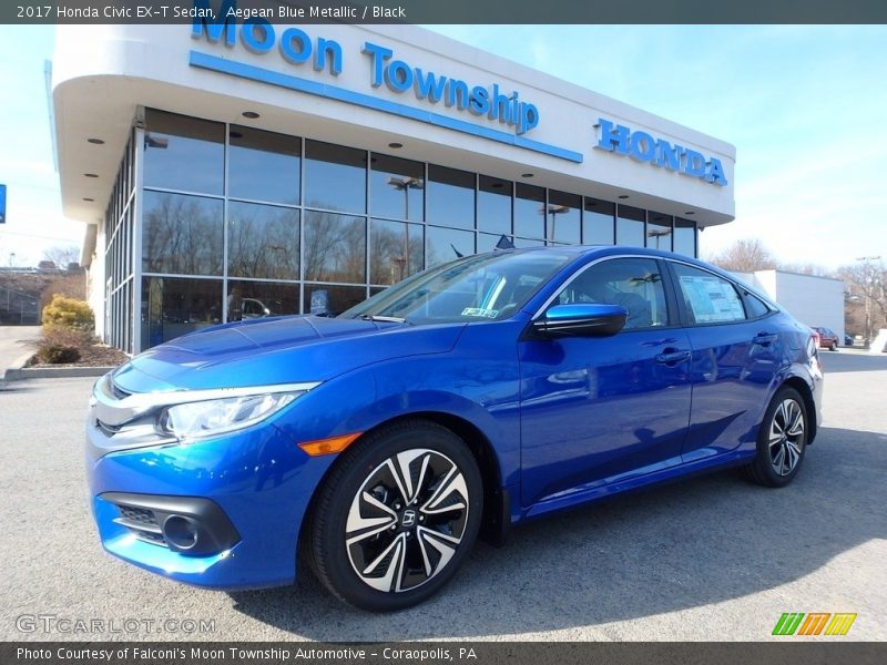 Aegean Blue Metallic / Black 2017 Honda Civic EX-T Sedan