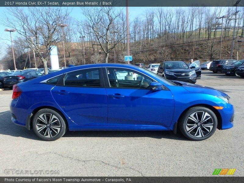 Aegean Blue Metallic / Black 2017 Honda Civic EX-T Sedan