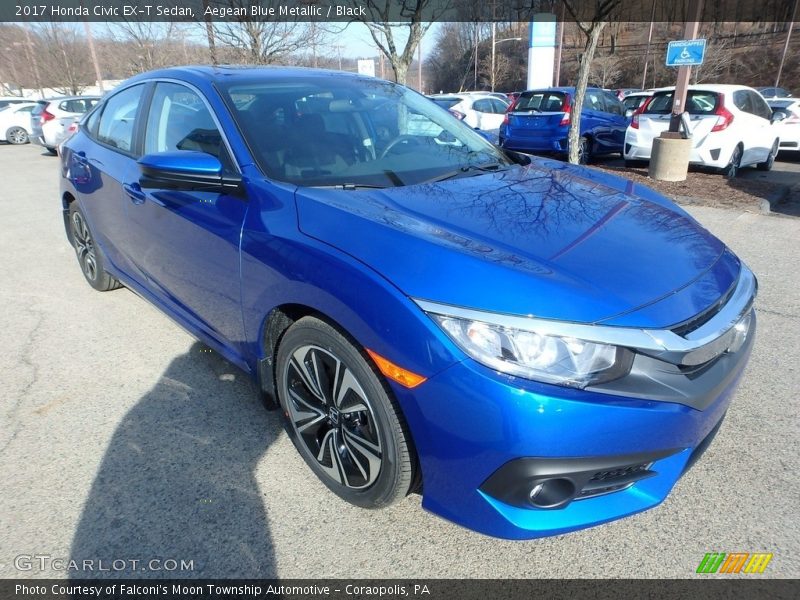 Aegean Blue Metallic / Black 2017 Honda Civic EX-T Sedan