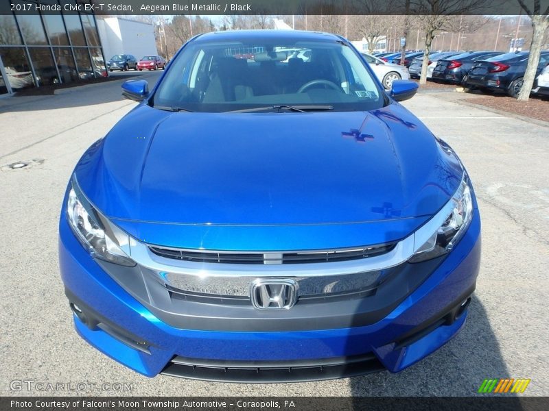 Aegean Blue Metallic / Black 2017 Honda Civic EX-T Sedan