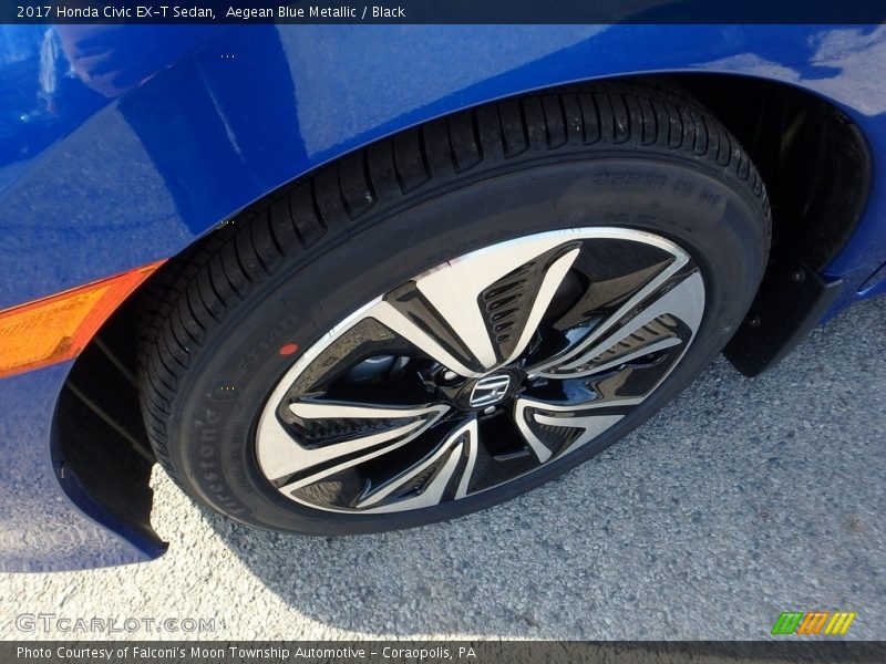 Aegean Blue Metallic / Black 2017 Honda Civic EX-T Sedan