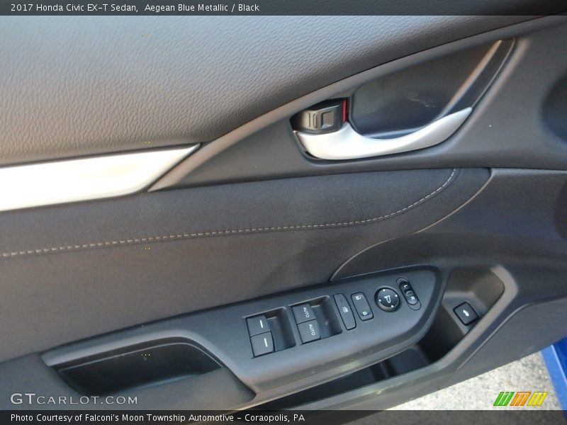 Aegean Blue Metallic / Black 2017 Honda Civic EX-T Sedan