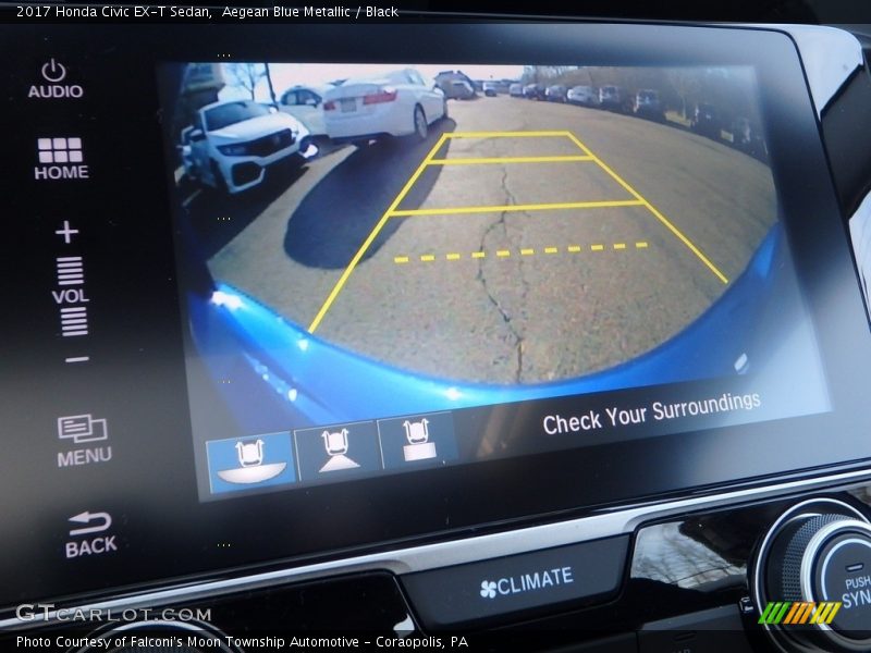 Aegean Blue Metallic / Black 2017 Honda Civic EX-T Sedan