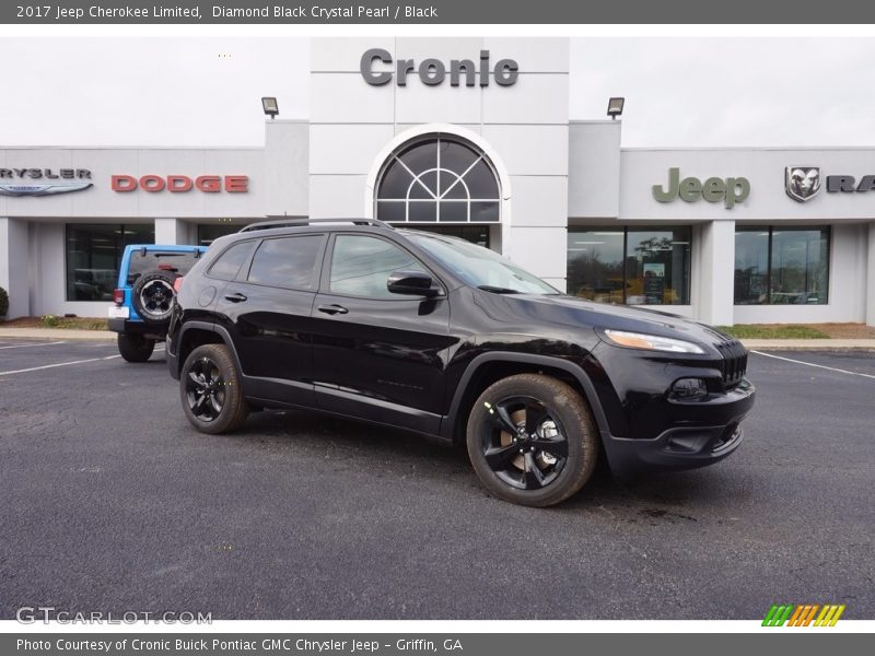 Diamond Black Crystal Pearl / Black 2017 Jeep Cherokee Limited