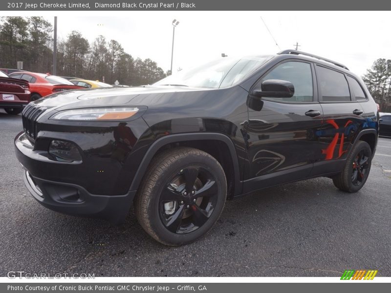 Diamond Black Crystal Pearl / Black 2017 Jeep Cherokee Limited