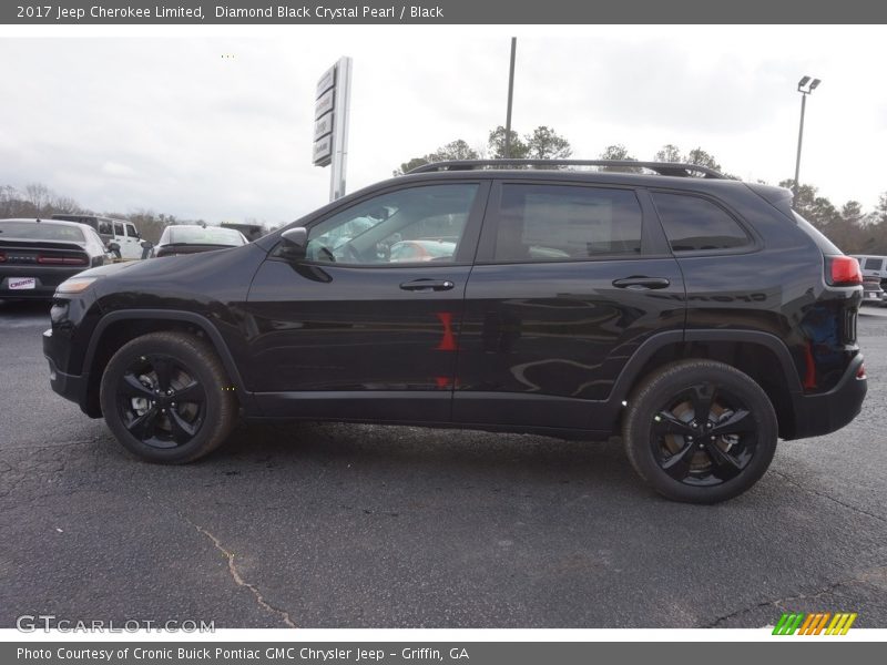 Diamond Black Crystal Pearl / Black 2017 Jeep Cherokee Limited