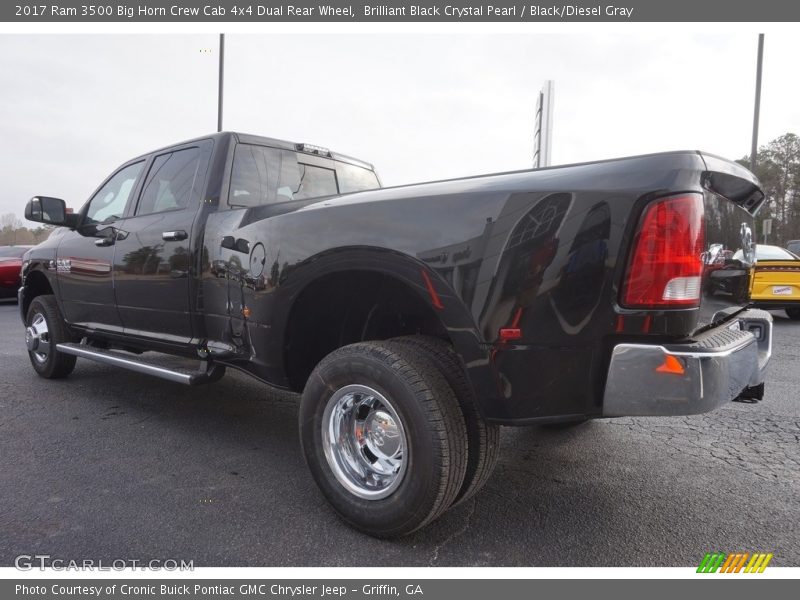 Brilliant Black Crystal Pearl / Black/Diesel Gray 2017 Ram 3500 Big Horn Crew Cab 4x4 Dual Rear Wheel