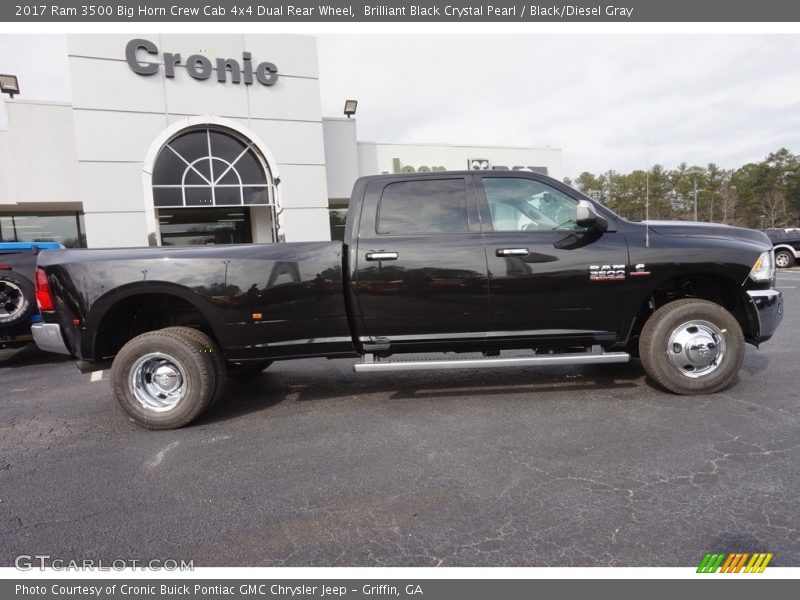 Brilliant Black Crystal Pearl / Black/Diesel Gray 2017 Ram 3500 Big Horn Crew Cab 4x4 Dual Rear Wheel