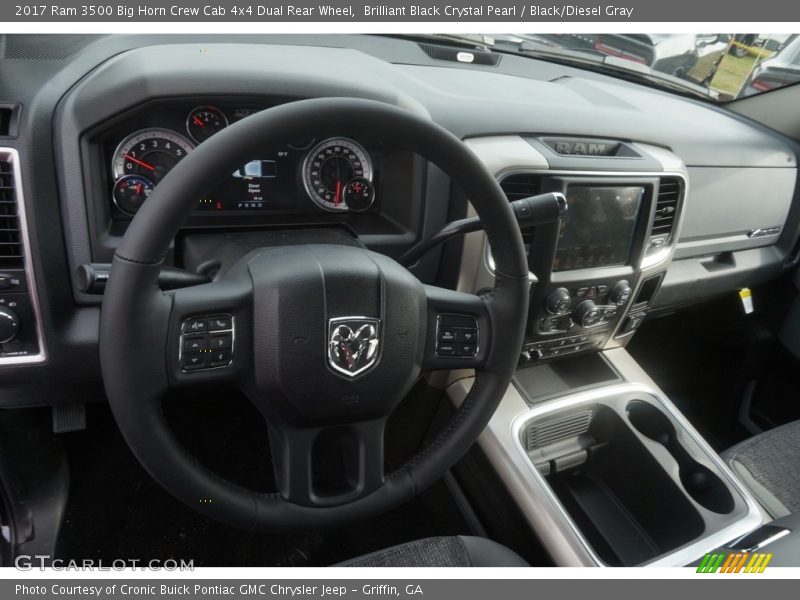 Brilliant Black Crystal Pearl / Black/Diesel Gray 2017 Ram 3500 Big Horn Crew Cab 4x4 Dual Rear Wheel