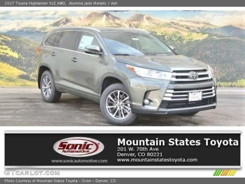 Alumina Jade Metallic / Ash 2017 Toyota Highlander XLE AWD