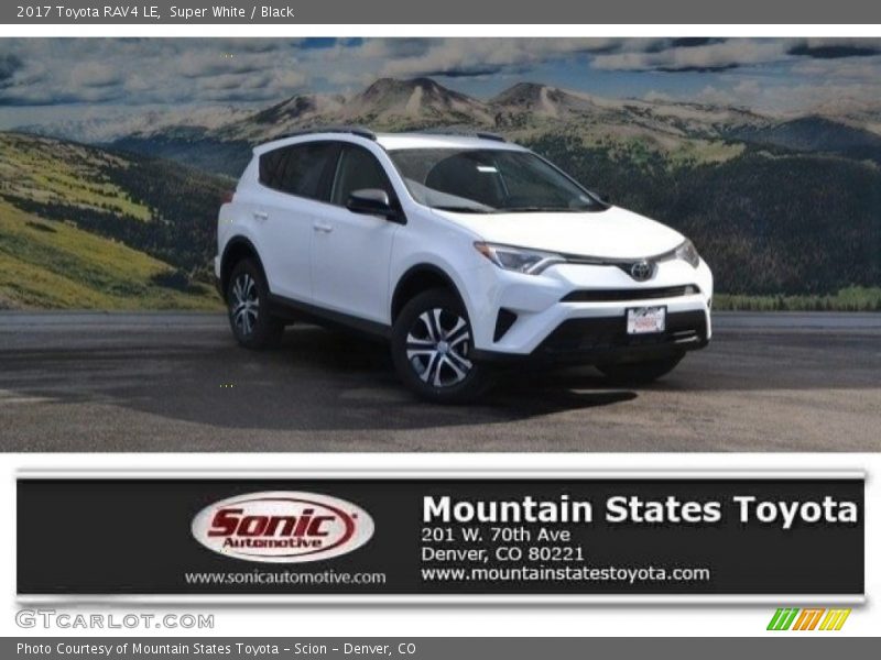 Super White / Black 2017 Toyota RAV4 LE