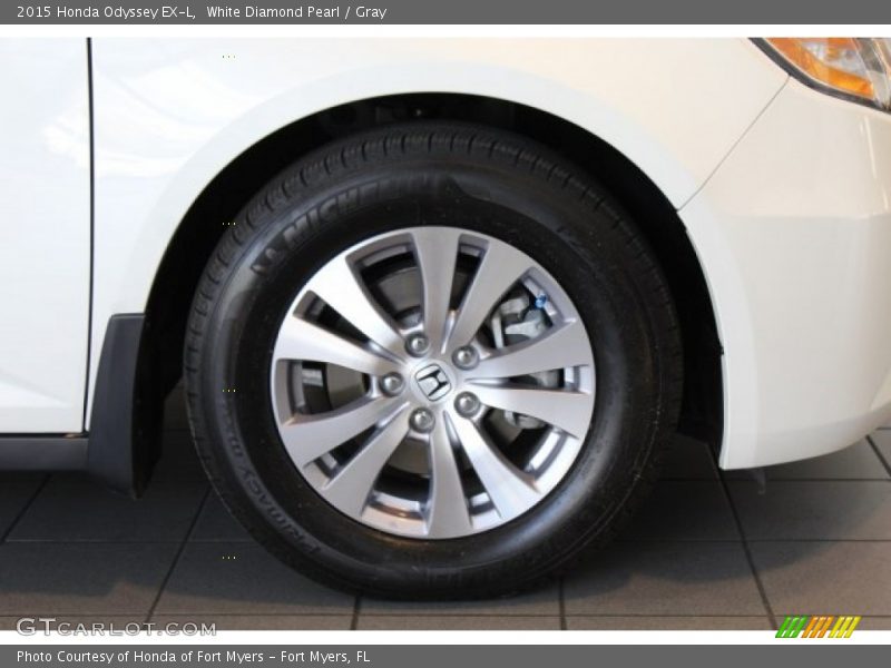 White Diamond Pearl / Gray 2015 Honda Odyssey EX-L