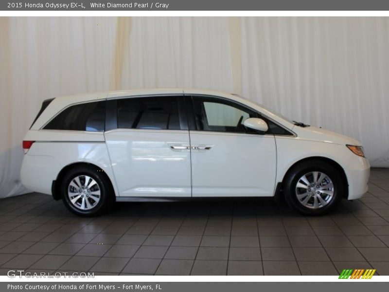 White Diamond Pearl / Gray 2015 Honda Odyssey EX-L